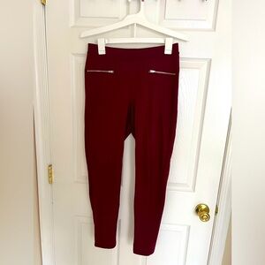 Gap Womens Maroon Red Zipper Pocket Leggings Size Medium NWOT